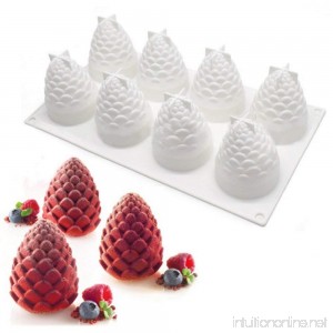 Silicone Mousse Cake Mold 3D Pinecone Shape For Easter Christmas Truffle Desserts Jelly DIY Kitchen Bakeware Tools 8-Cavity Set of 1 - B075P8XWHM